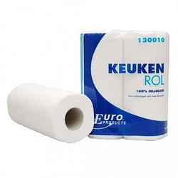 Foto van Euro products keukenrol cellulose 22x23 cm 50 vellen 2 stuks