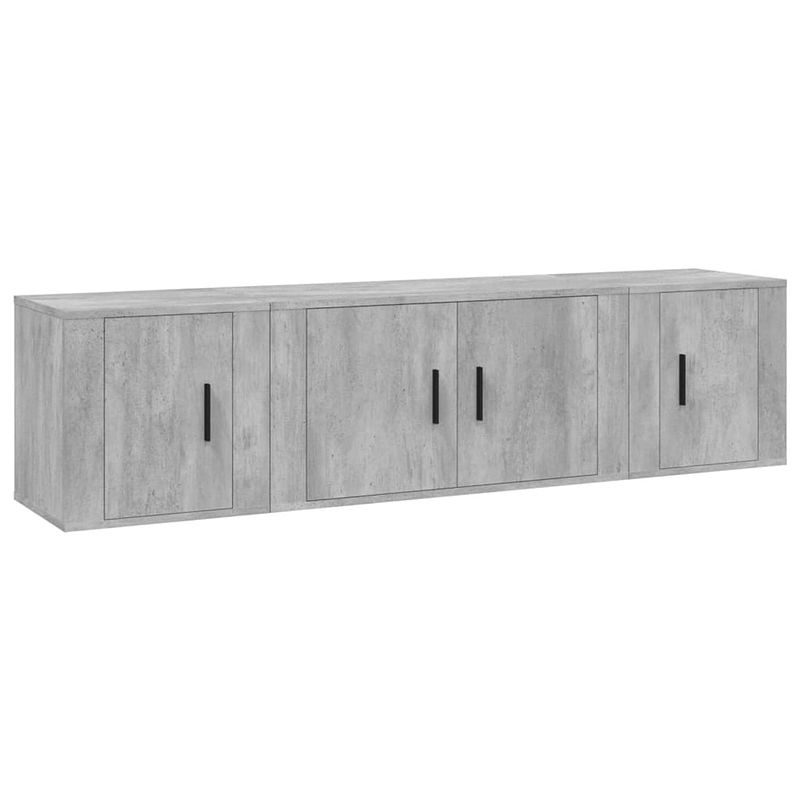 Foto van The living store tv-meubelset betongrijs - 80x34.5x40cm - 2x40x34.5x40cm