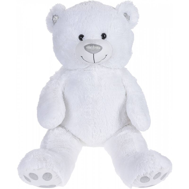 Foto van Tender toys knuffelbeer junior 130 cm pluche wit