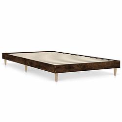 Foto van Vidaxl bedframe bewerkt hout gerookt eikenkleurig 90x190 cm