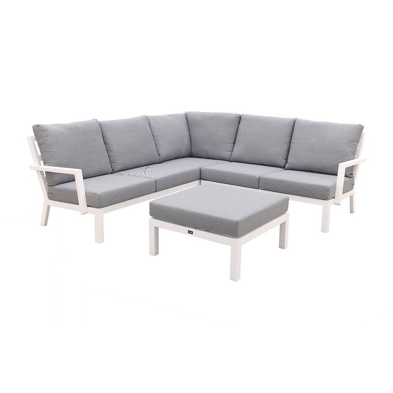 Foto van Vdg rockford aluminium loungeset wit - 4-delig