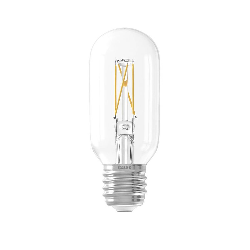 Foto van Calex led volglas langfilament buismodel lamp 220-240v 4w 350lm e27 t45x110, helder 2300k dimbaar