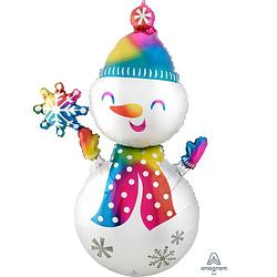 Foto van Amscan folieballon satin infused snowman 78 x 139 cm wit