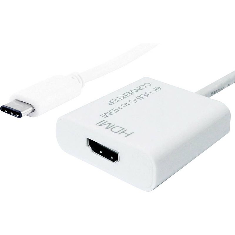 Foto van Value usb-c® / hdmi adapterkabel usb-c® stekker, hdmi-a bus 0.10 m wit 12.99.3210 usb-c®-displaykabel