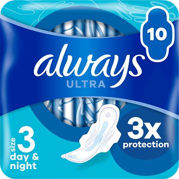 Foto van Always ultra maandverband day & nigh vleugels 10 stuks bij jumbo