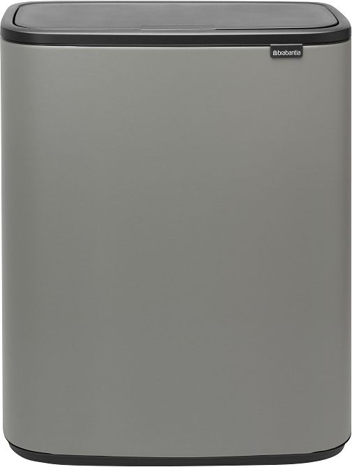 Foto van Brabantia bo touch bin afvalemmer 2 x 30 liter met 2 kunststof binnenemmers - mineral concrete grey