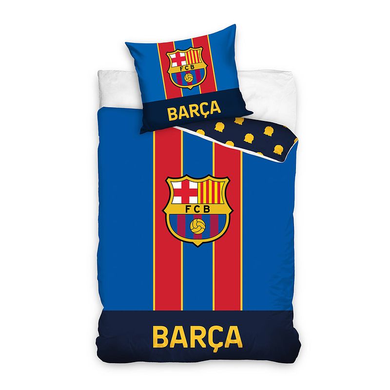 Foto van Fc barcelona dekbedovertrek barca 200 x 140/70 x 90 cm blauw