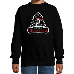 Foto van Dieren kersttrui pinguin zwart kinderen - foute pinguins kerstsweater 9-11 jaar (134/146) - kerst truien kind