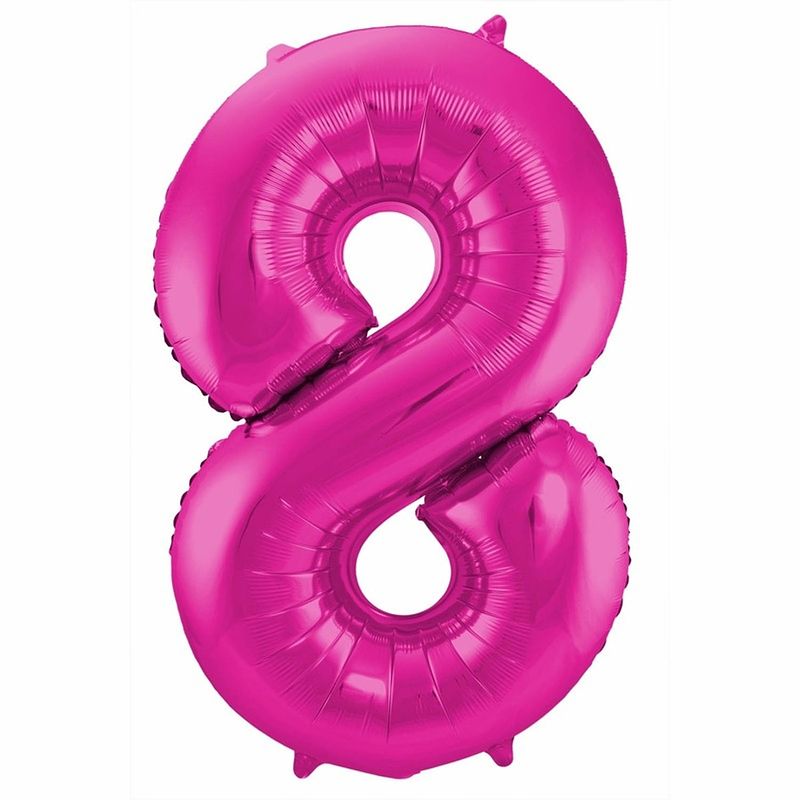 Foto van Cijfer 8 ballon roze 86 cm - ballonnen
