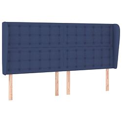 Foto van Vidaxl hoofdbord met randen 183x23x118/128 cm stof blauw