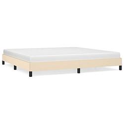 Foto van The living store bedframe - crème stof - multiplex - 203x203x25cm - geschikt voor 200x200cm matras