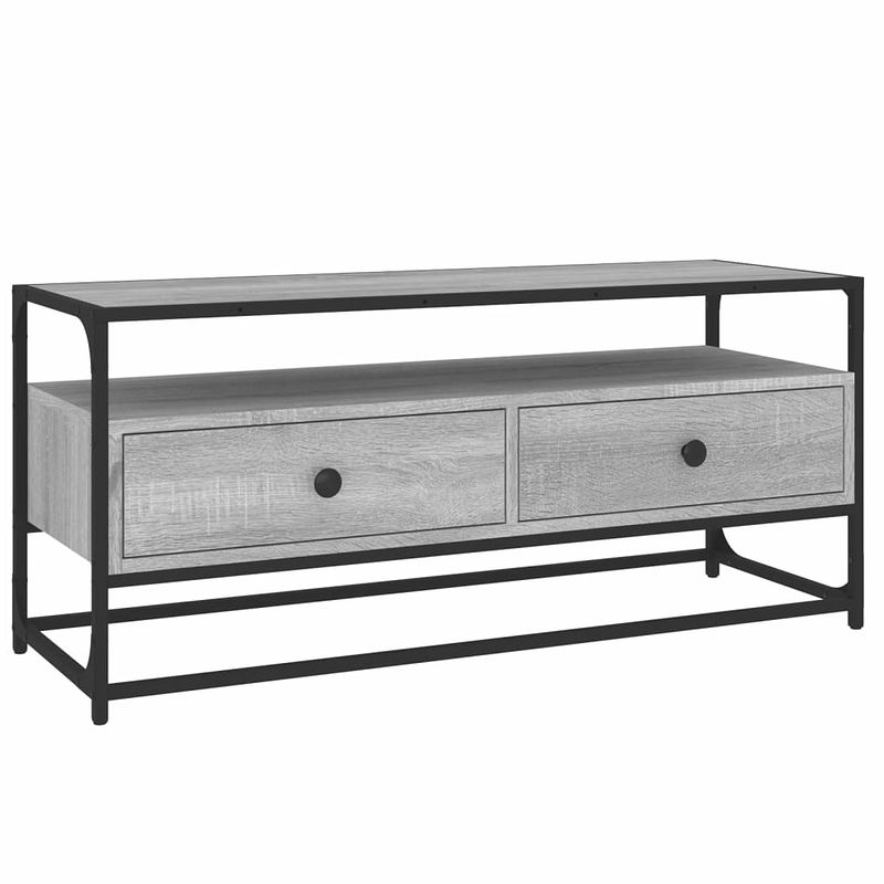 Foto van Vidaxl tv-meubel 100x35x45 cm bewerkt hout grijs sonoma eikenkleurig