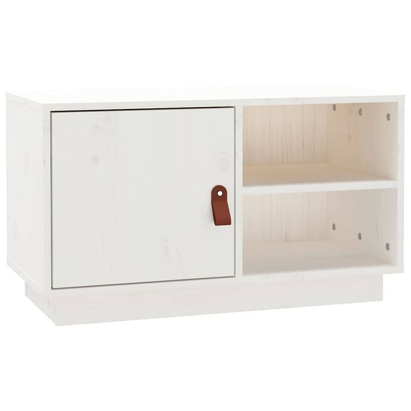 Foto van Vidaxl tv-meubel 70x34x40 cm massief grenenhout wit