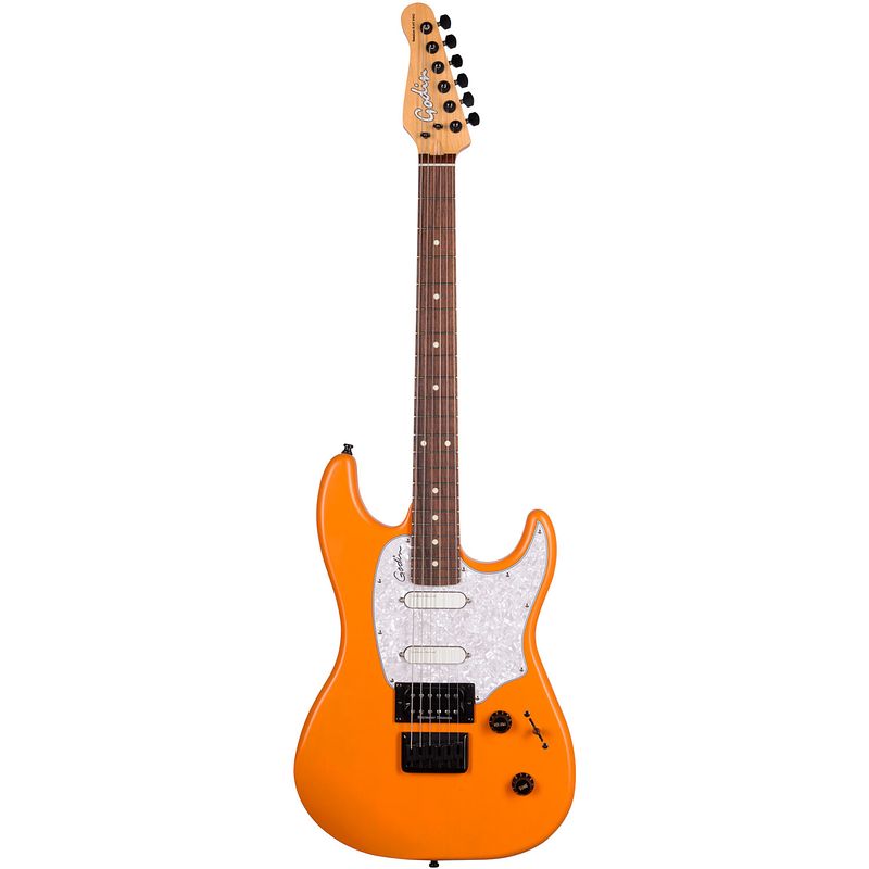 Foto van Godin session r-ht pro retro orange elektrische gitaar met gigbag