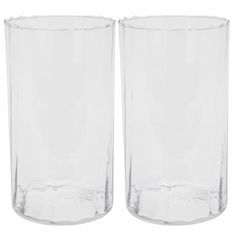 Foto van Bloemen vaas 2x stuks transparant - glas - h22 cm - vazen