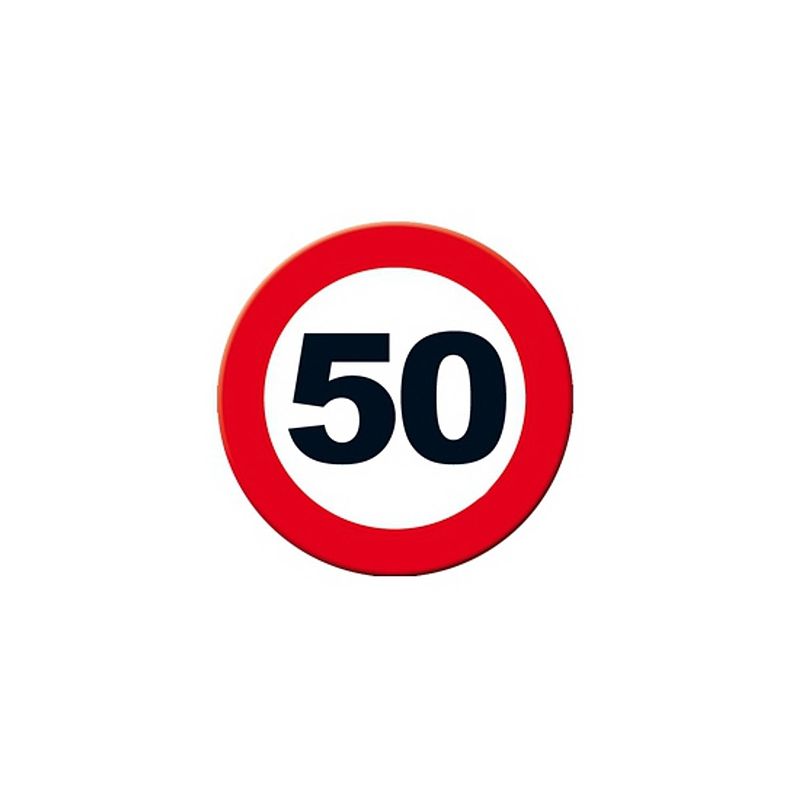 Foto van Decoratie verkeersbord 50 jaar 49 cm - feestdecoratieborden