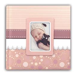Foto van Fotoboek/fotoalbum cinzia baby meisje met 30 paginas roze 31 x 31 x 3 cm - fotoalbums