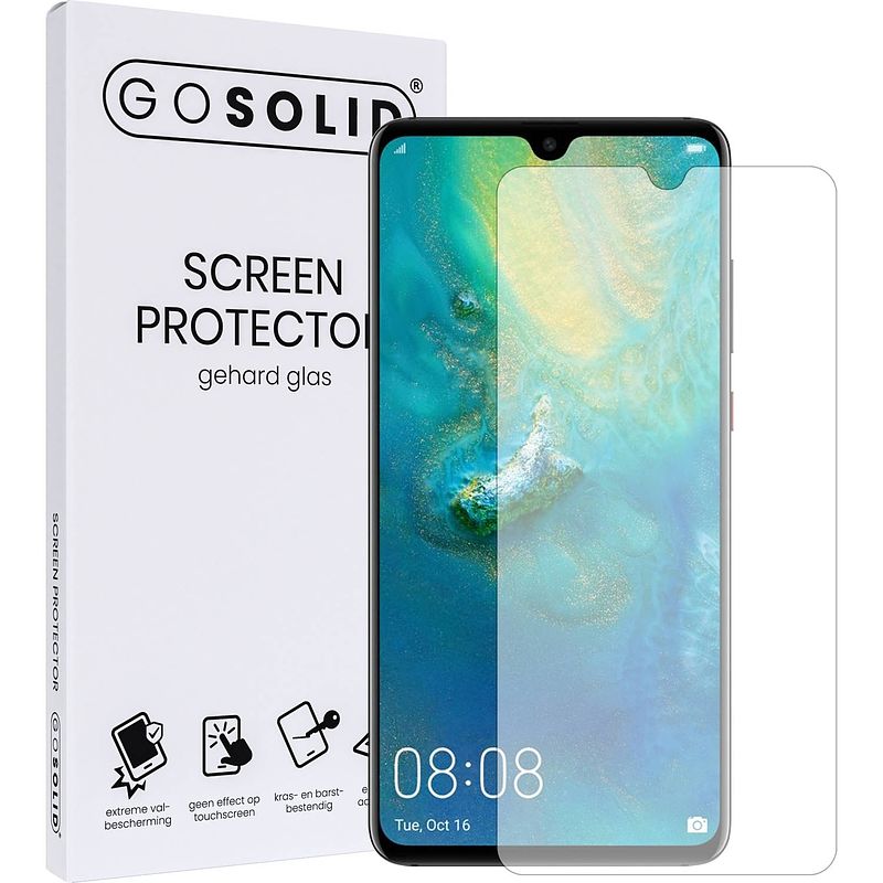 Foto van Go solid! screenprotector voor huawei mate 20 gehard glas