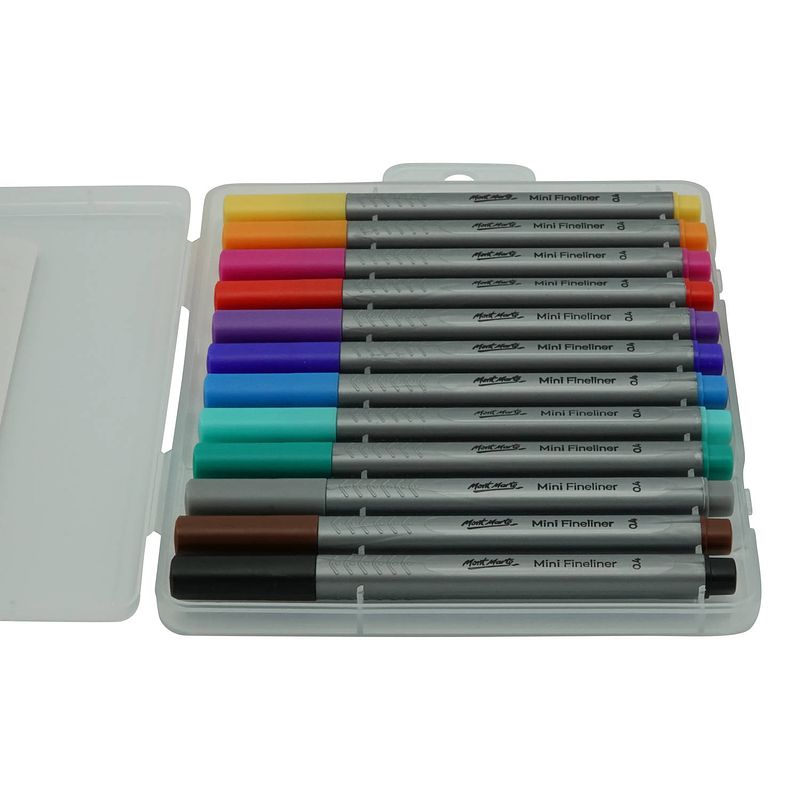 Foto van Mont marte® set van 12 kleuren mini fineliners - 0,4mm punt