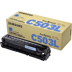 Foto van Samsung clt-c503l cyaan tonercartridge met hoog rendement (su014a) voor sl-c3010nd c3060fr