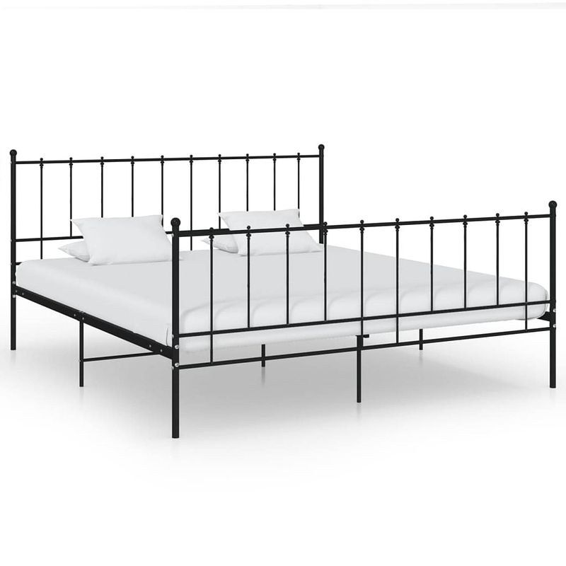 Foto van Vidaxl bedframe metaal zwart 200x200 cm