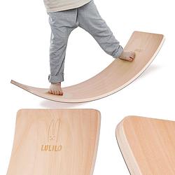 Foto van Lulilo houten balansbord - evenwicht balance board - balansspeelgoed met vilt - voor volwassenen en kinderen