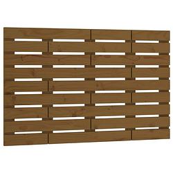 Foto van The living store houten wandhoofdbord - massief grenenhout - 96 x 3 x 63 cm - honingbruin