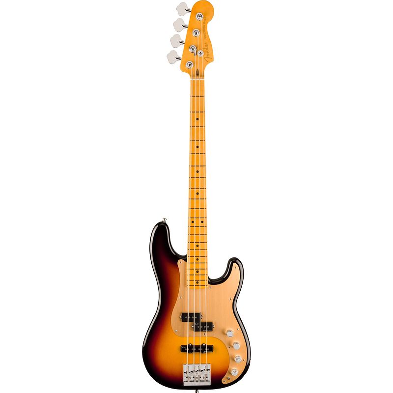 Foto van Fender american ultra ii precision bass mn ultraburst elektrische basgitaar met koffer