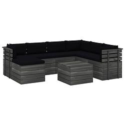 Foto van Vidaxl 8-delige loungeset pallet met kussens massief grenenhout