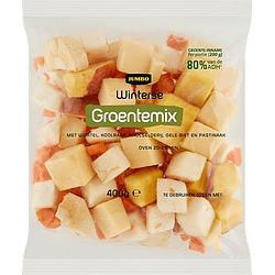 Foto van Jumbo winterse groentemix met wortel, koolraap, knolselderij, gele biet en pastinaak 400g