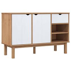 Foto van Vidaxl dressoir 114x43x73,5 cm massief grenenhout bruin en wit