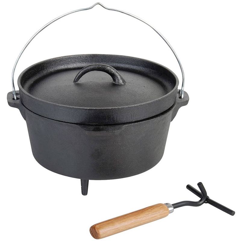 Foto van Esschert design dutch oven (gietijzeren sudderpot) 3,7 l zwart ff117