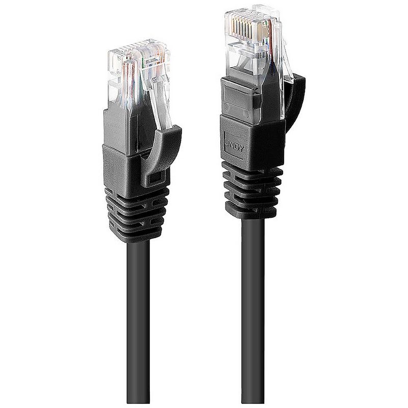 Foto van Lindy 48084 rj45 netwerkkabel, patchkabel cat 6 u/utp 20 m zwart 1 stuk(s)