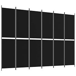 Foto van Vidaxl kamerscherm met 6 panelen 300x220 cm stof zwart