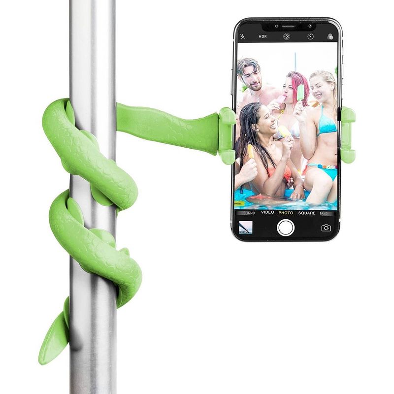 Foto van Celly selfiestick snake 3 x 45 cm siliconen groen 3-delig