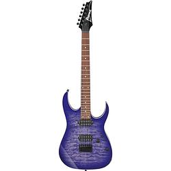 Foto van Ibanez rg421qm cerulean blue burst elektrische gitaar