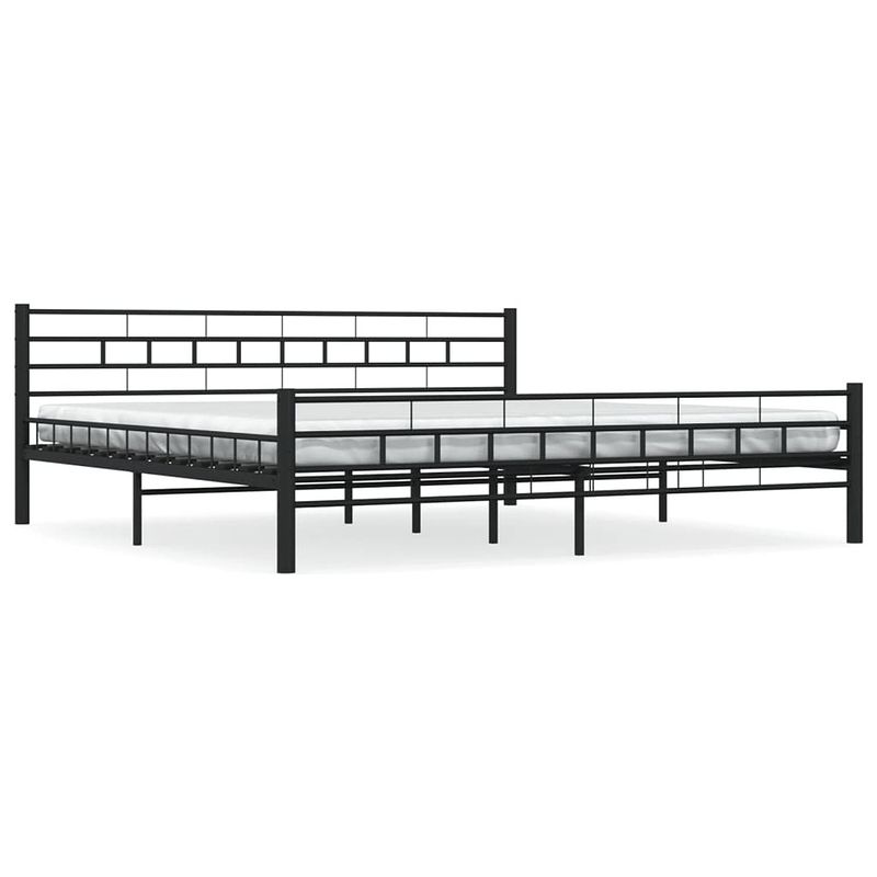 Foto van The living store metalen bedframe - zwarte staalconstructie - stevige 180x200 cm lattenbodem