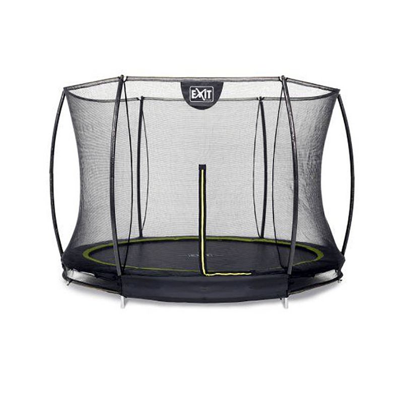 Foto van Exit silhouette ground ingegraven trampoline met veiligheidsnet - 366 cm - zwart