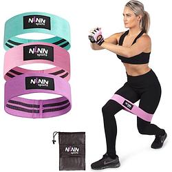 Foto van Ninn sports weerstandsbanden set van 3 pastel - bootybands - weerstandsband - resistance bands- fitnessband