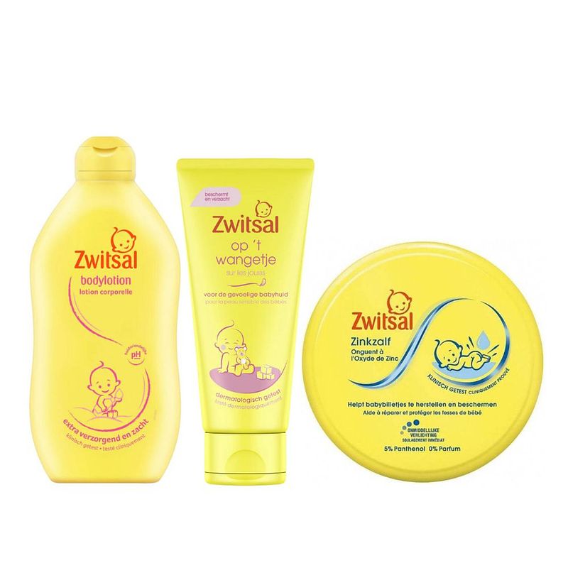 Foto van Zwitsal combinatieset: zinkzalf + zachte crème 100 ml + bodylotion