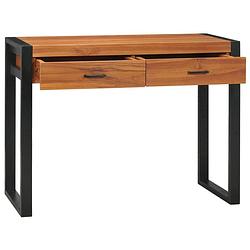 Foto van The living store rustic charm houten bureau - 100x40x75 cm - gerecycled teakhout