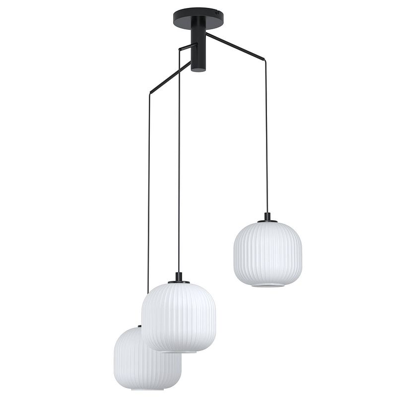 Foto van Eglo mantunalle hanglamp - e27 - ø 62 cm - zwart/wit