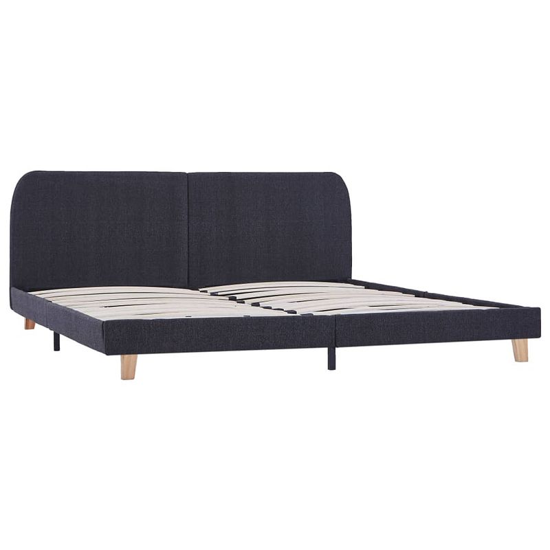 Foto van The living store klassiek bedframe - donkergrijs - 180 x 200 cm - hout en ijzer