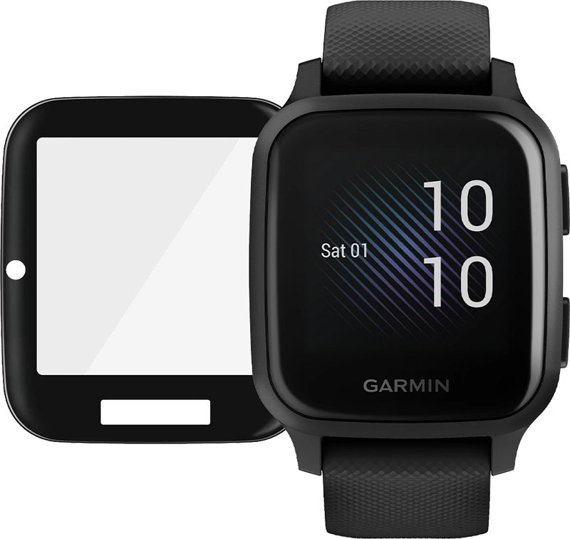 Foto van Garmin venu sq music zwart + panzerglass garmin venu sq screenprotector glas zwart