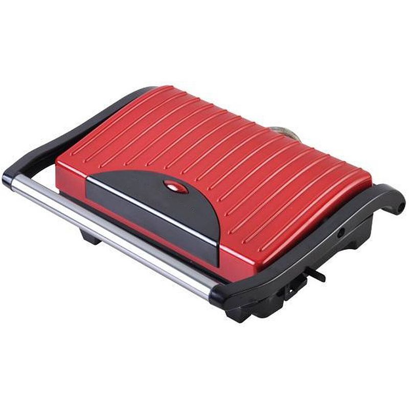 Foto van Contactgrill - tosti apparaat - tosti ijzer - aigi wirmo - cool touch - rvs - rood