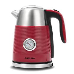 Foto van Swiss pro+ retro waterkoker rood 2250w - 1.7 liter