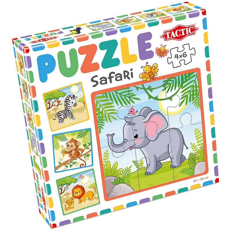 Foto van Tactic puzzel safari junior 20 x 20 cm karton 4-delig