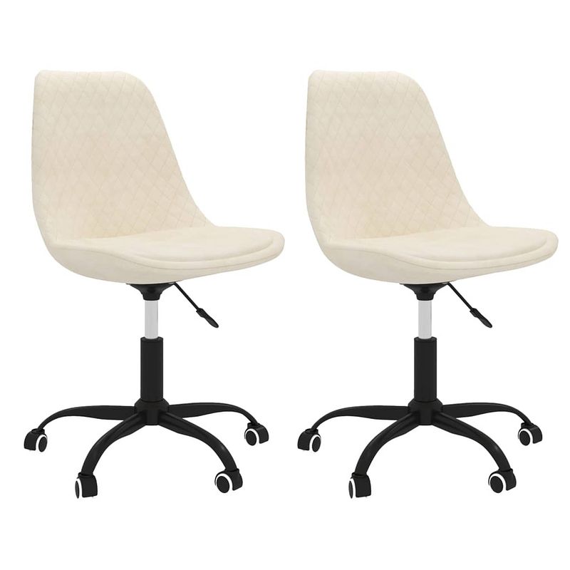 Foto van The living store eetkamerstoelen - crème - 49 x 51.5 x (82-93) cm - duurzaam - flexibel - stabiel - inclusief