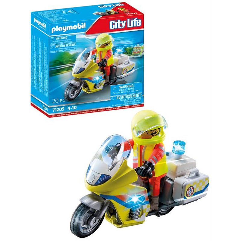 Foto van Playmobil city life noodmotorfiets met zwaailicht 71205