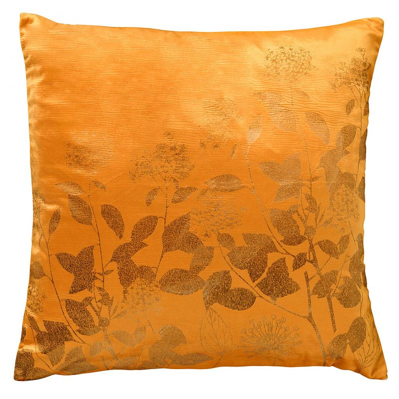 Foto van Dutch decor rosalie - sierkussen met bloemenpatroon 45x45 cm golden glow - velvet - geel - geel